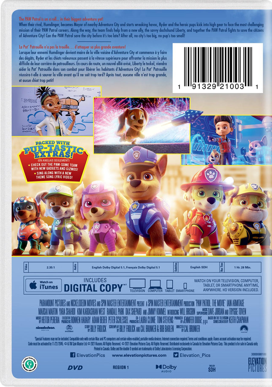 PAW Patrol: The Movie - DVD + Digital [DVD]