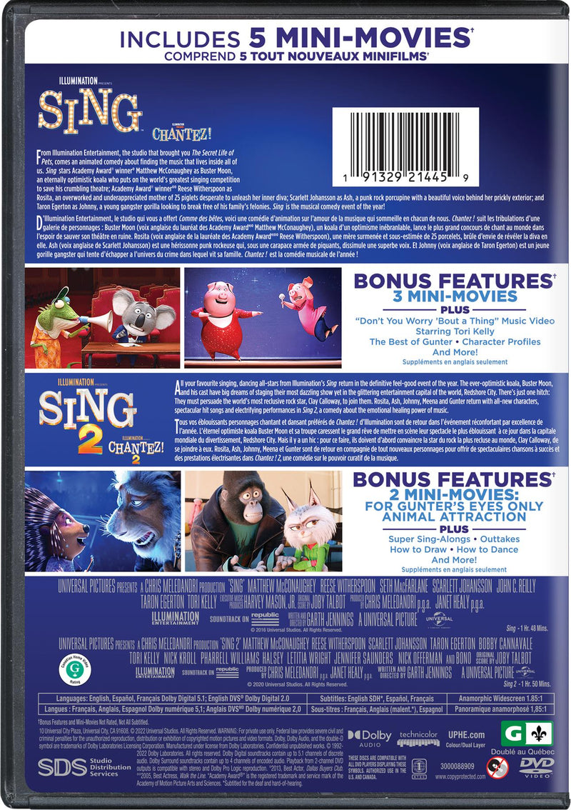 Illumination Presents: Sing 2-Movie Pack [DVD]
