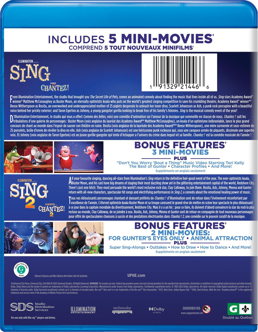 Illumination Presents: Sing 2-Movie Pack [Blu-Ray]