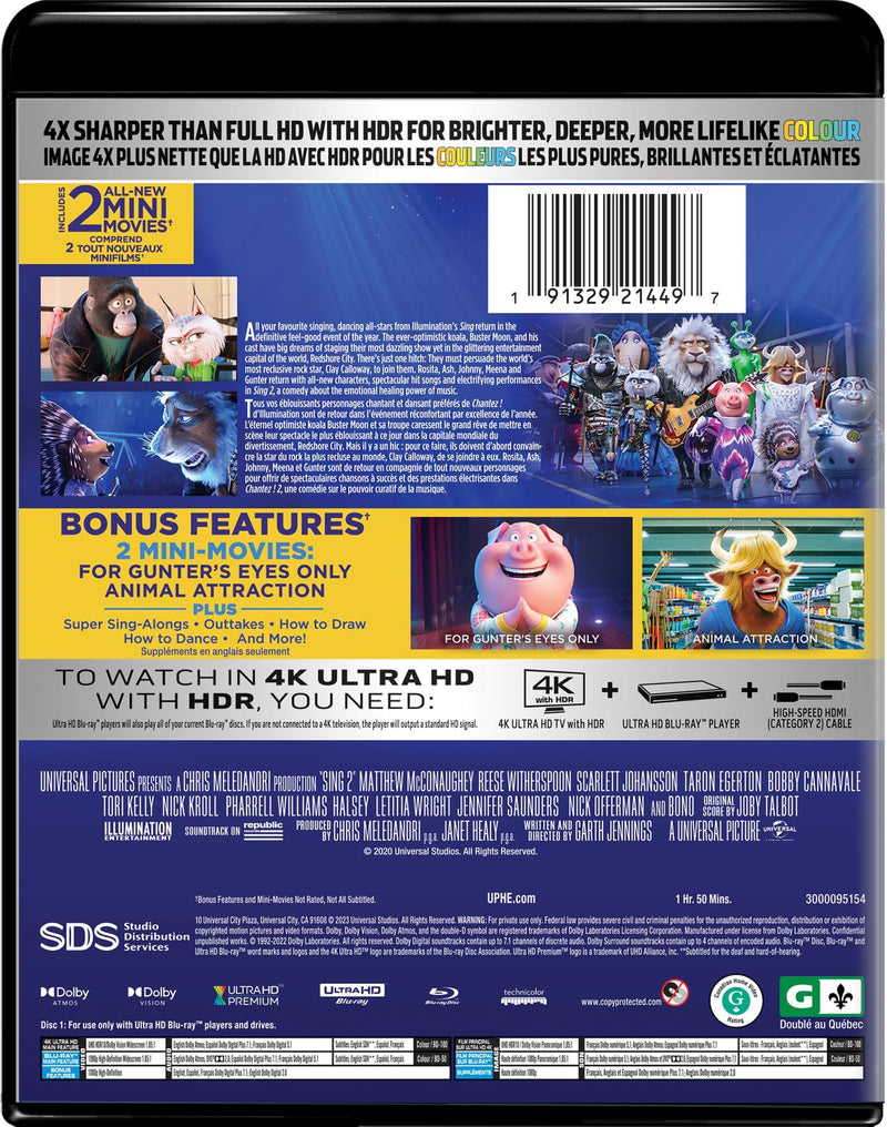 Sing 2 (4K Ultra HD + Blu-ray) [UHD]