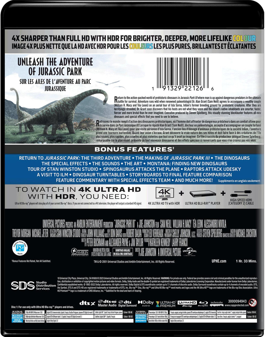 Jurassic Park III (4K Ultra HD + Blu-ray) [UHD]
