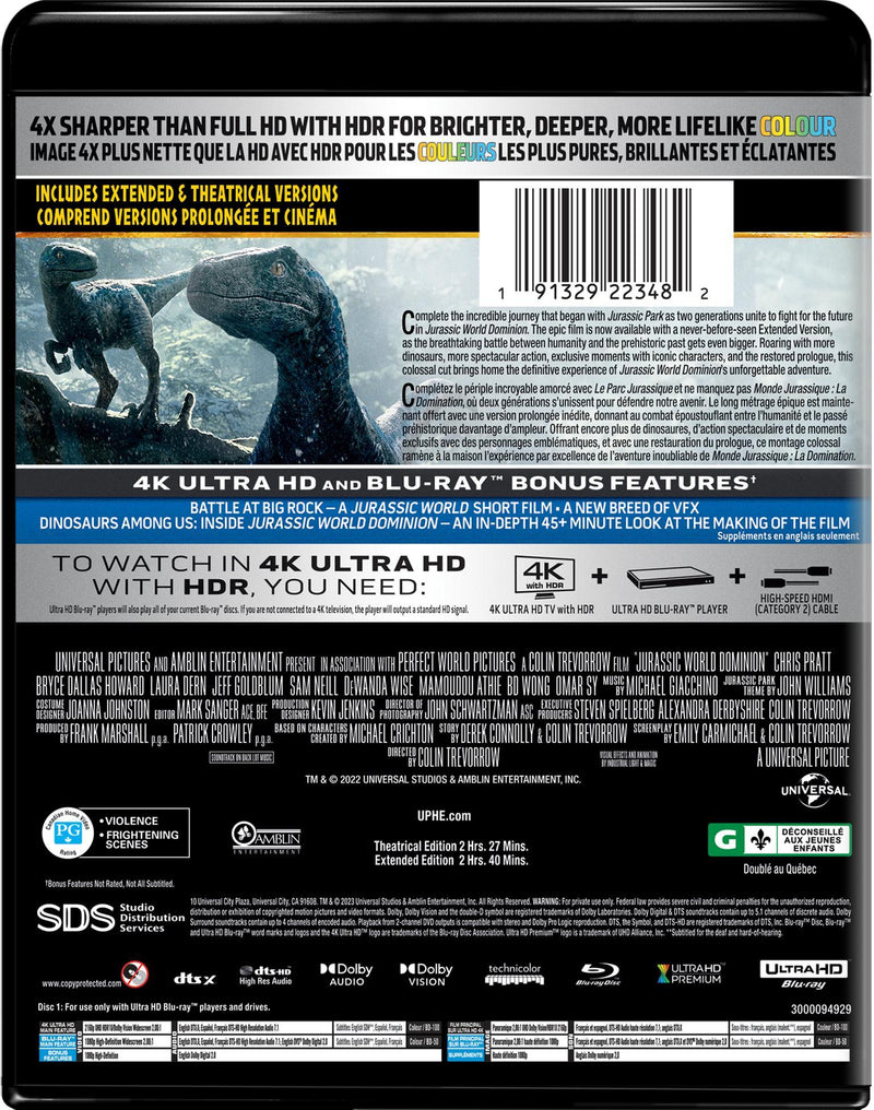 Jurassic World Dominion (4K Ultra HD + Blu-ray) [UHD]