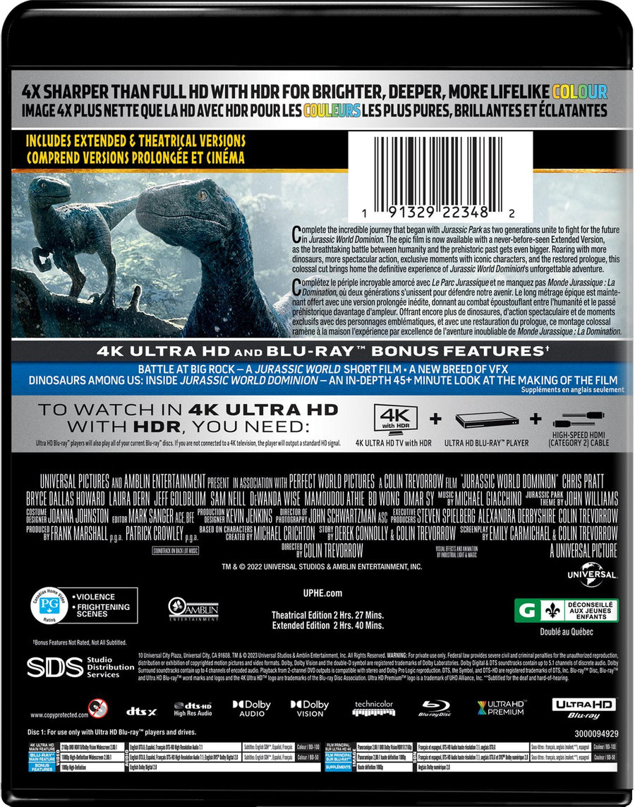 Jurassic World Dominion (4K Ultra HD + Blu-ray) [UHD]