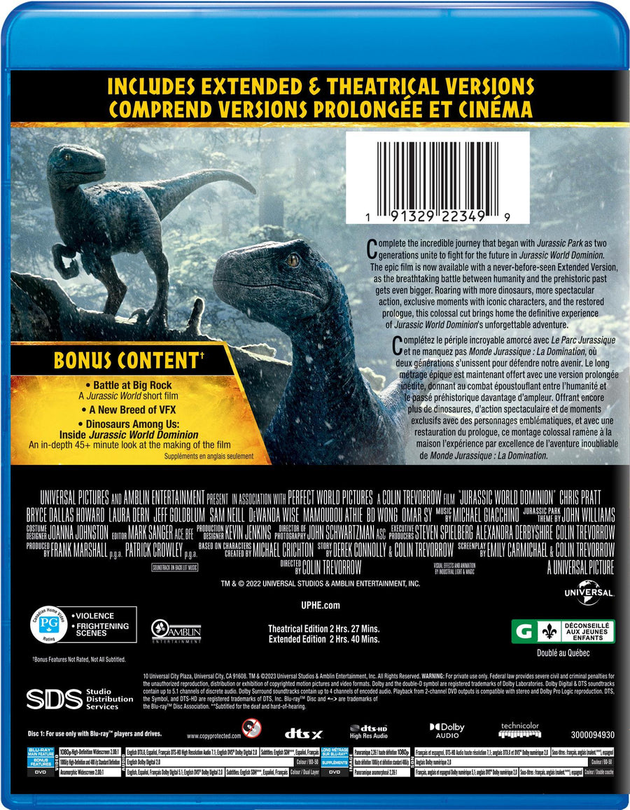 Jurassic World Dominion (Blu-ray + DVD) [Blu-Ray]