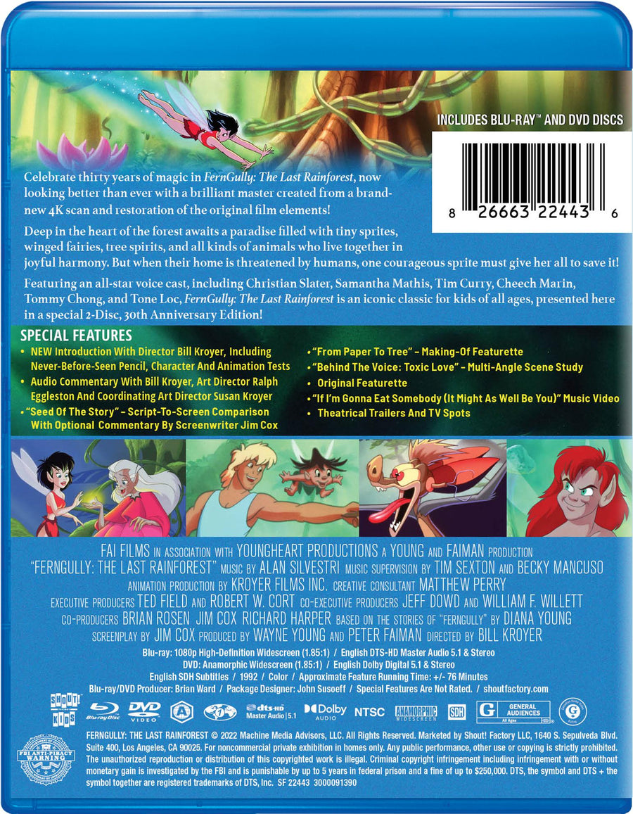 FernGully: The Last Rainforest - 30th Anniversary Edition Blu-ray + DVD [Blu-Ray]