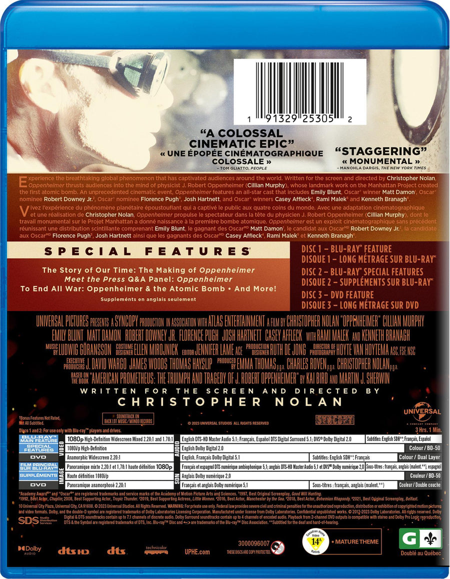 Oppenheimer (Blu-ray + DVD) [Blu-Ray]
