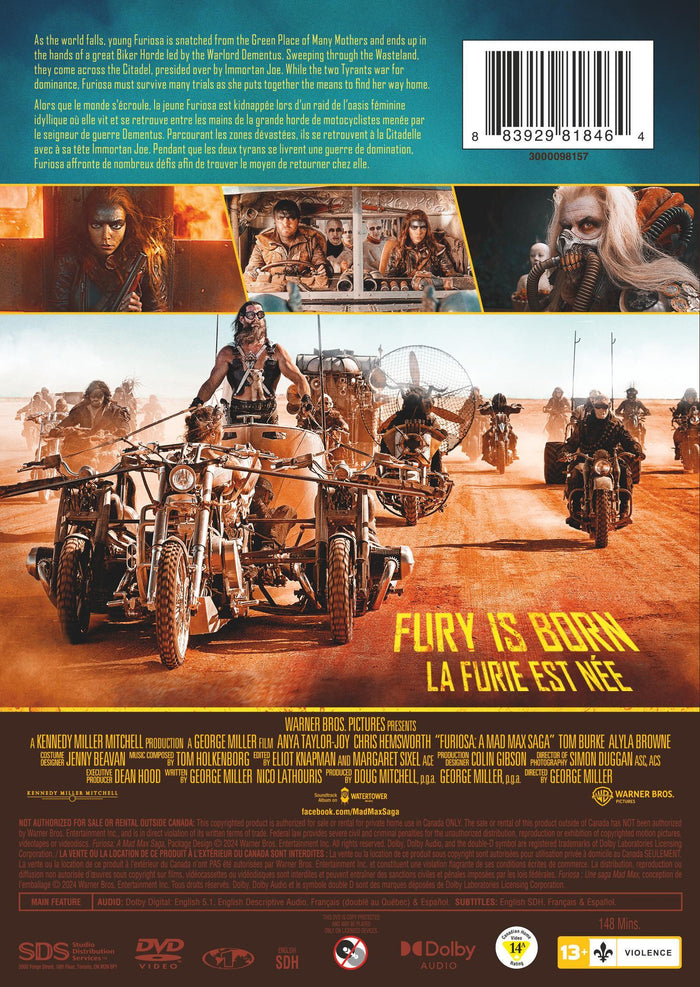 Furiosa: A Mad Max Saga [DVD]