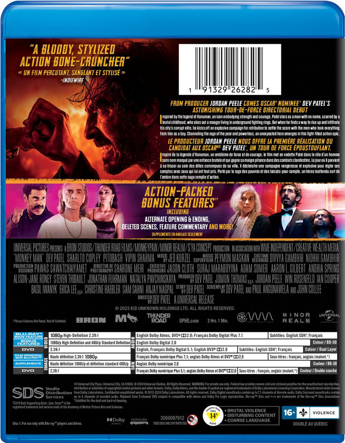 Monkey Man (Blu-ray + DVD) [Blu-Ray]