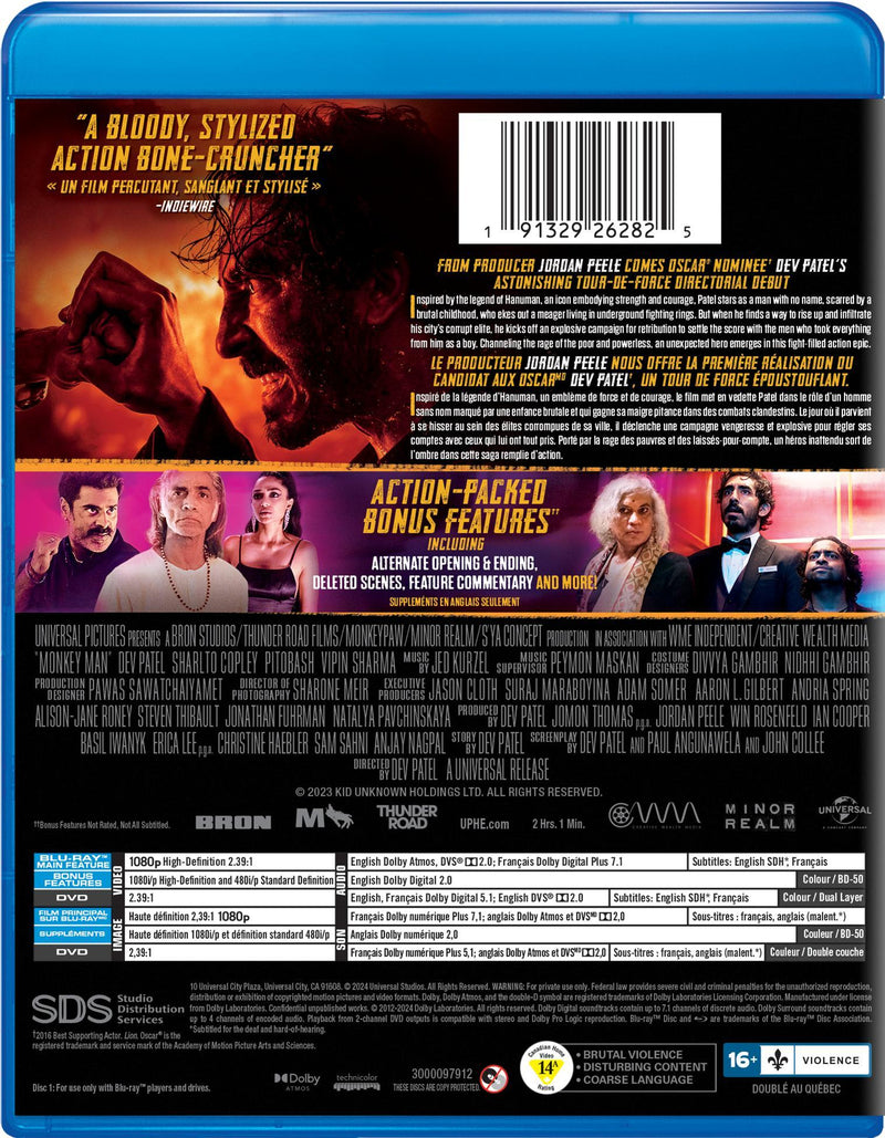 Monkey Man (Blu-ray + DVD) [Blu-Ray]