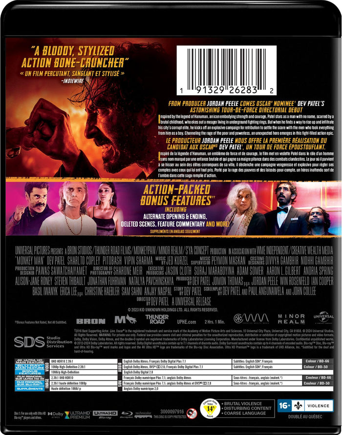 Monkey Man (4K Ultra HD + Blu-ray) [UHD]