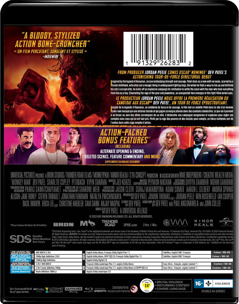 Monkey Man (4K Ultra HD + Blu-ray) [UHD]