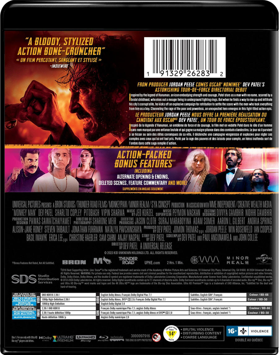Monkey Man (4K Ultra HD + Blu-ray) [UHD]