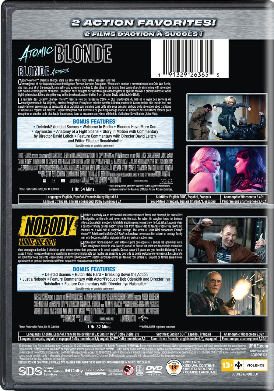 Atomic Blonde / Nobody 2-Movie Collection [DVD]