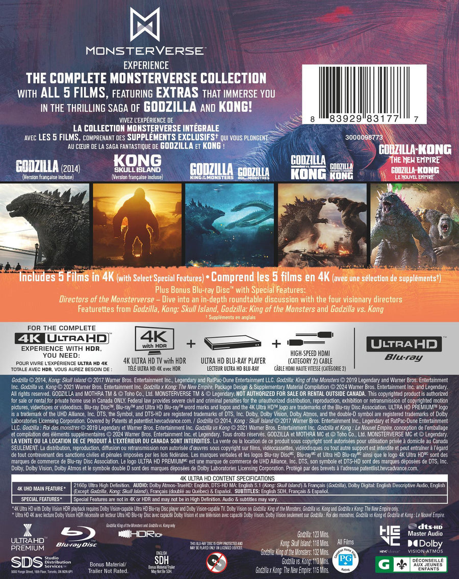 Godzilla/Kong Monsterverse 5-Film Collection [UHD]