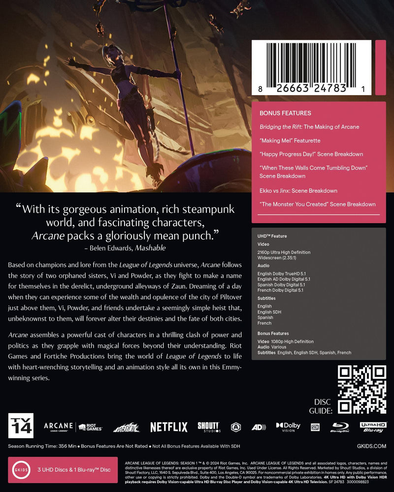 Arcane League of Legends: Season 1 (One) (Limited Edition Steelbook) [UHD]