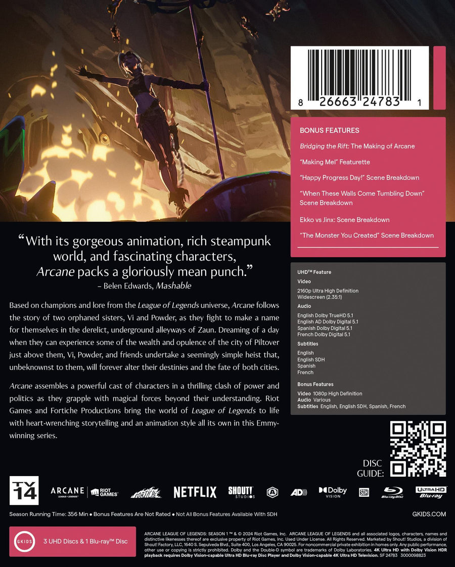 Arcane League of Legends: Season 1 (One) (Limited Edition Steelbook) [UHD]