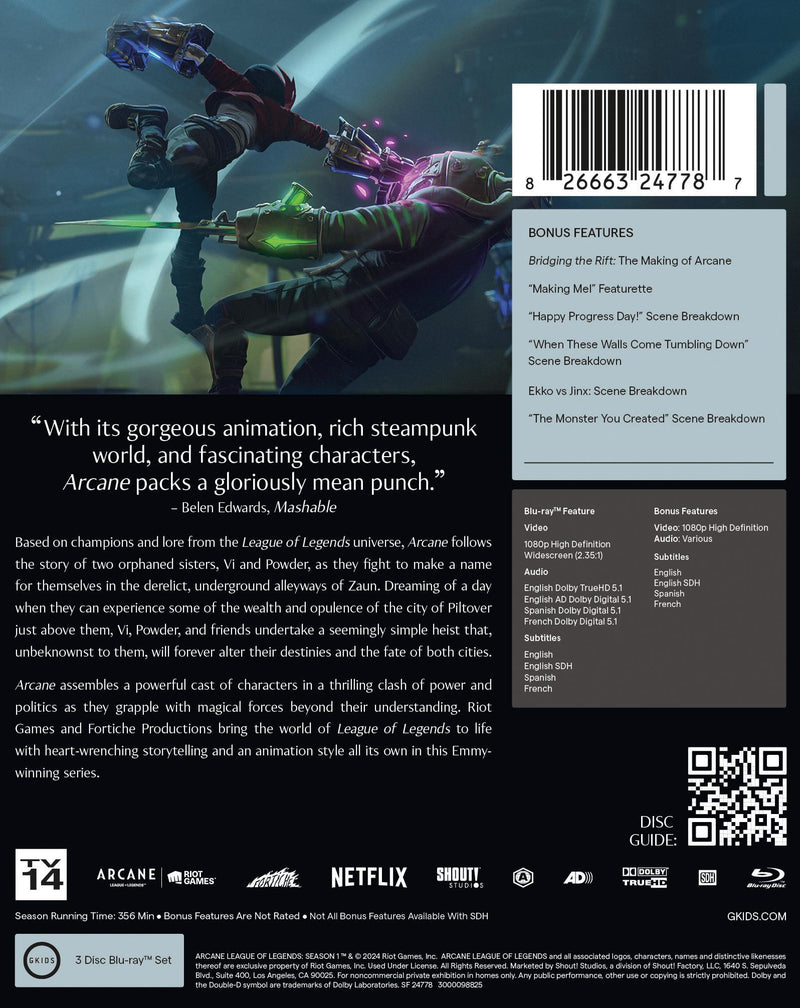Arcane League of Legends: Season 1 (One) (Limited Edition Steelbook) [Blu-ray]