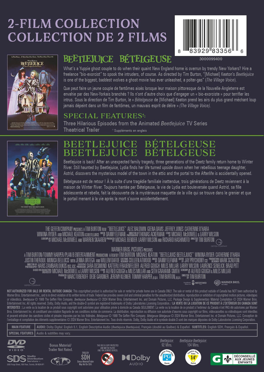 Beetlejuice Beetlejuice 2-Film Col. [DVD]