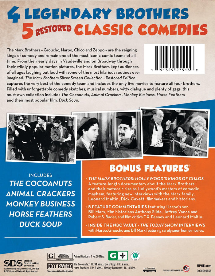 The Marx Brothers Silver Screen Collection (Restored Edition) [Blu-ray]