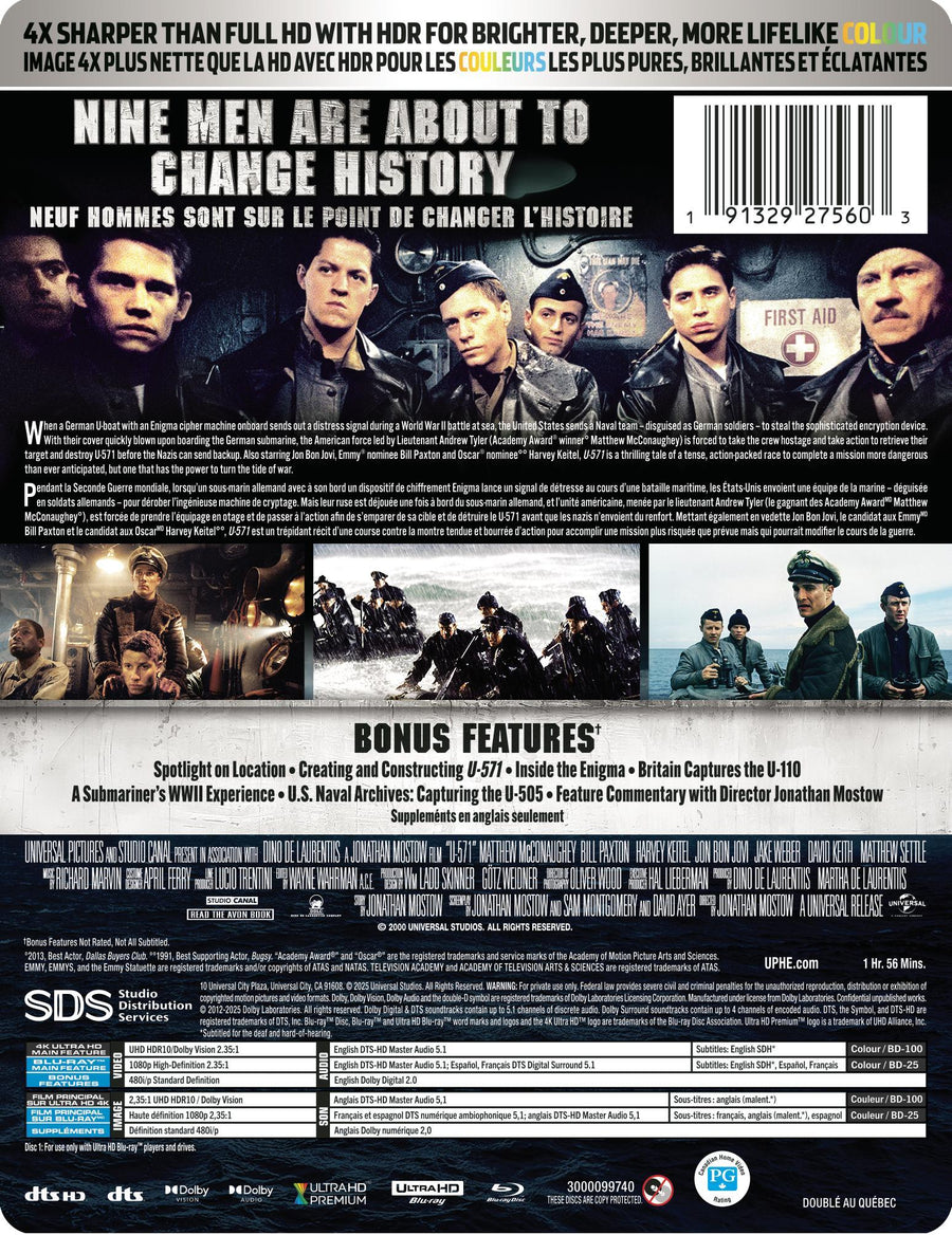 U-571 - Limited Edition Steelbook (25th Anniversary Edition) [UHD]