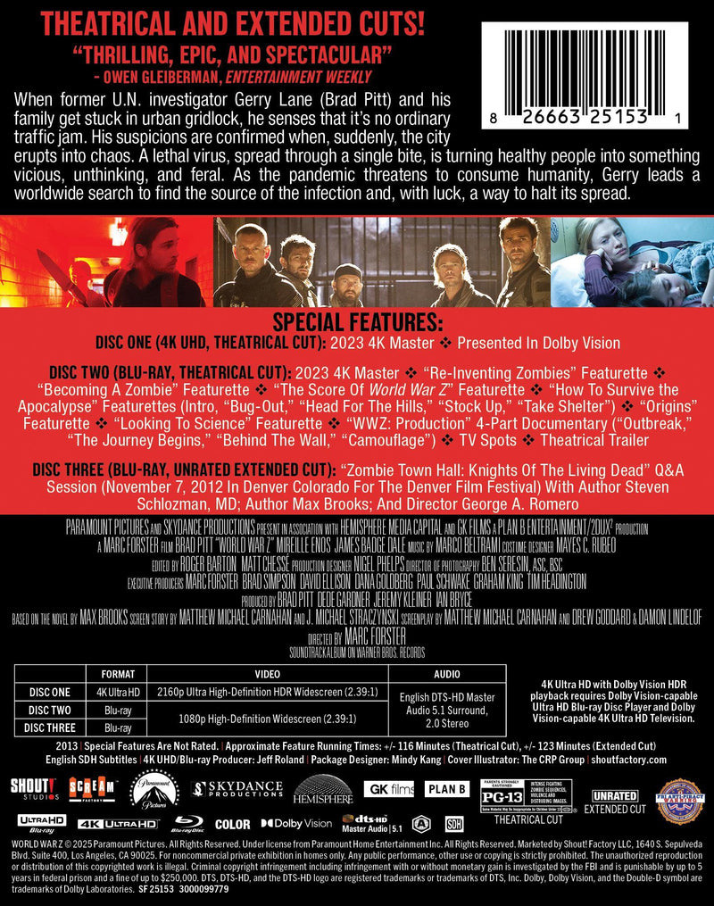 World War Z - Limited Edition Steelbook (Limited Edition 4K Ultra HD Steelbook) [UHD]