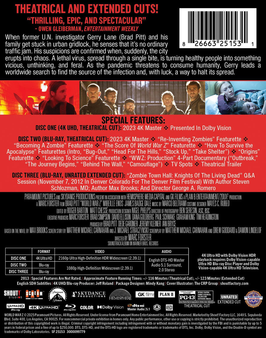 World War Z - Limited Edition Steelbook (Limited Edition 4K Ultra HD Steelbook) [UHD]