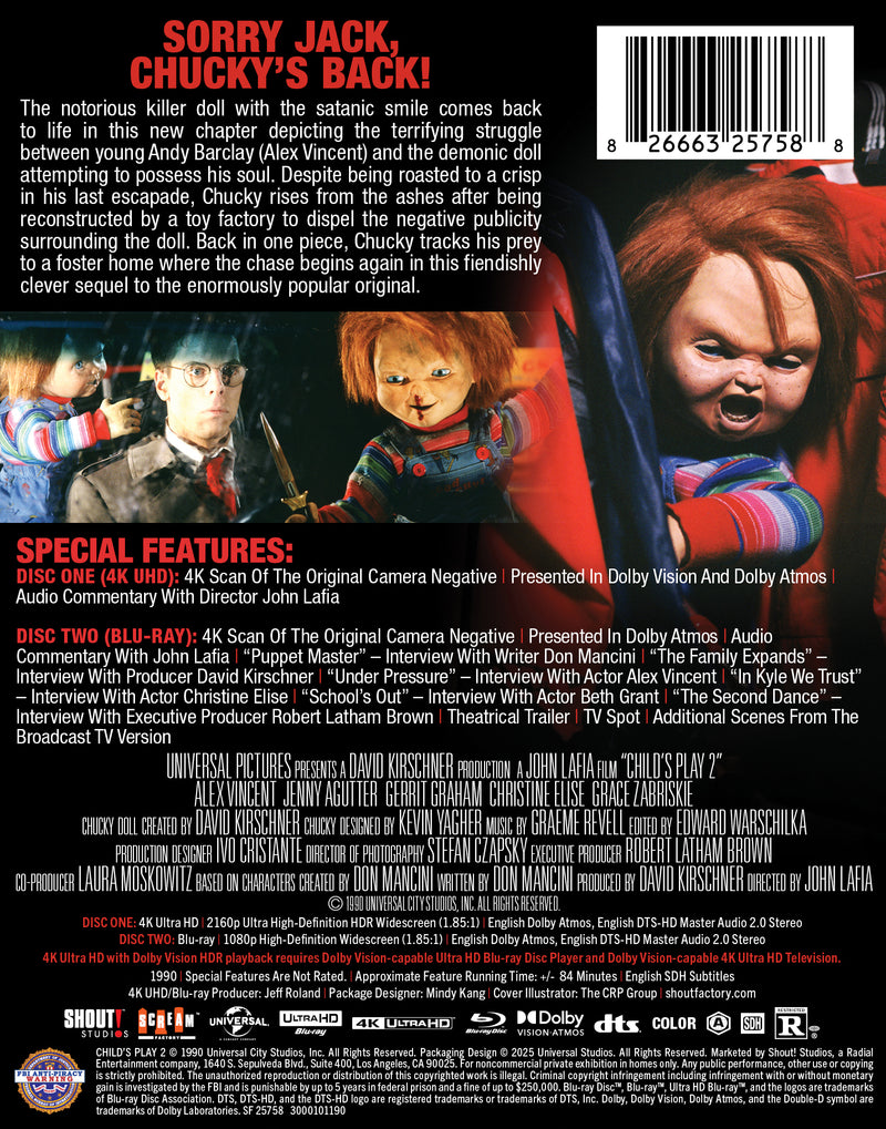 Child’s Play 2 (Limited Edition Steelbook ) [UHD]