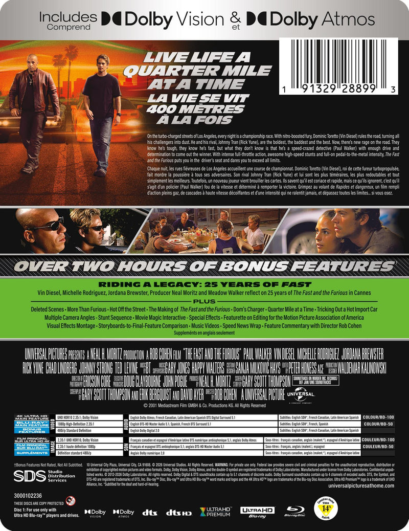 The Fast and The Furious  - Limited Edition Steelbook (25th Anniversary Edition) [UHD]
