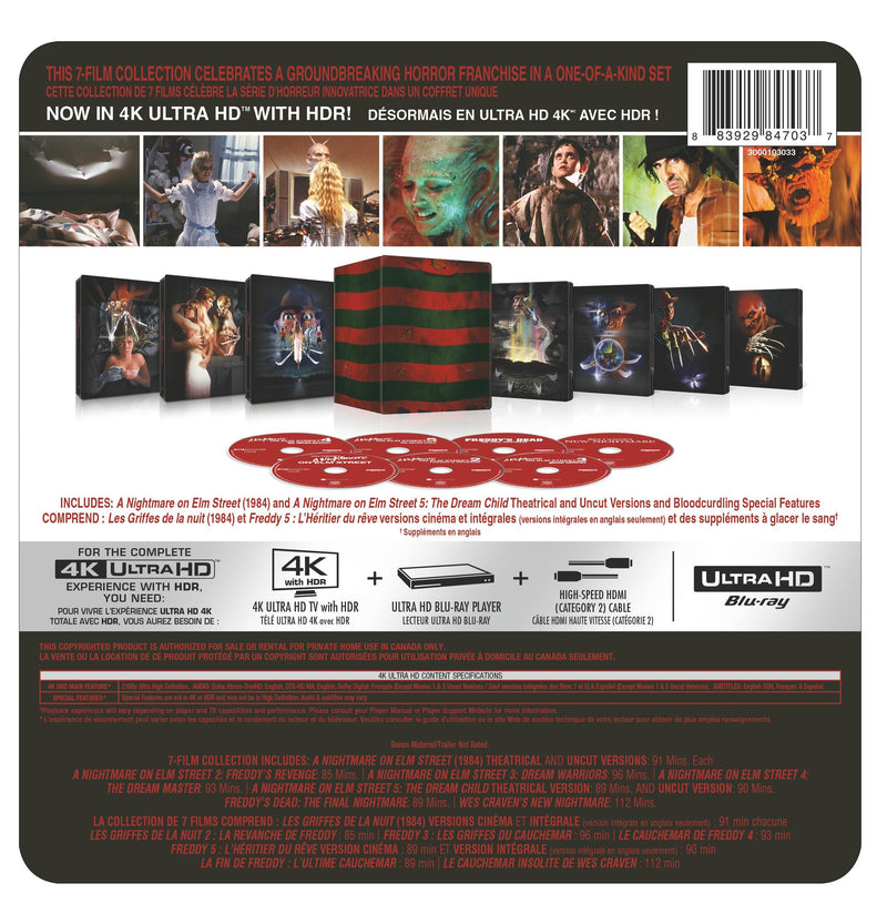 A Nightmare on Elm Street: 7-Film Collection - Limited Edition Steelbook Library Case [UHD]
