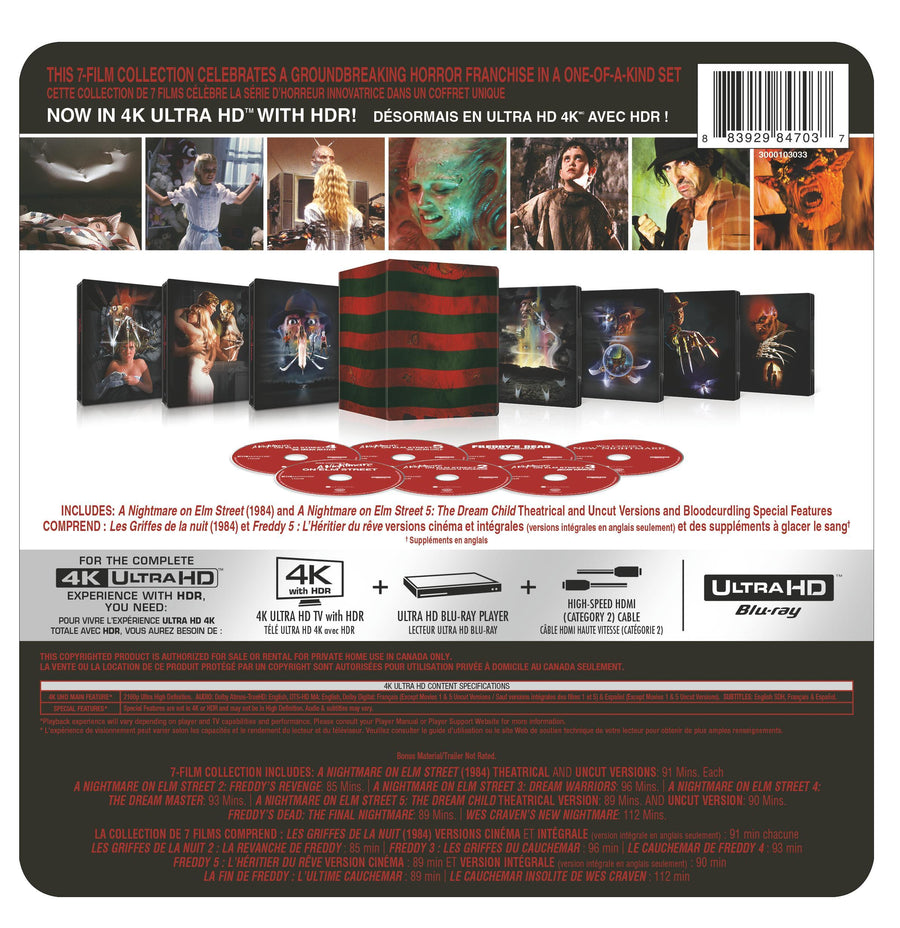 A Nightmare on Elm Street: 7-Film Collection - Limited Edition Steelbook Library Case [UHD]