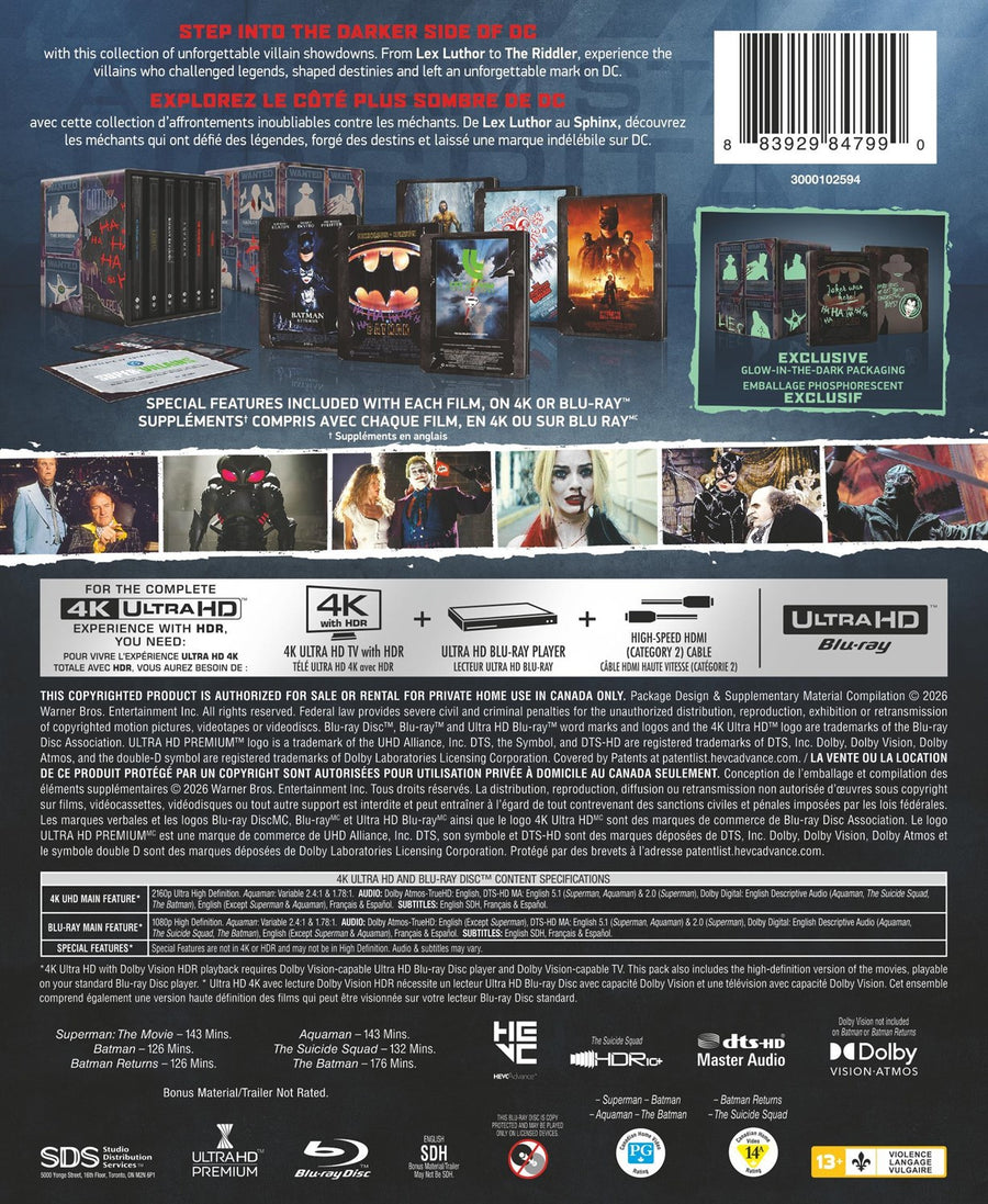 DC Villains 6 FILM Collection Library Case [UHD]