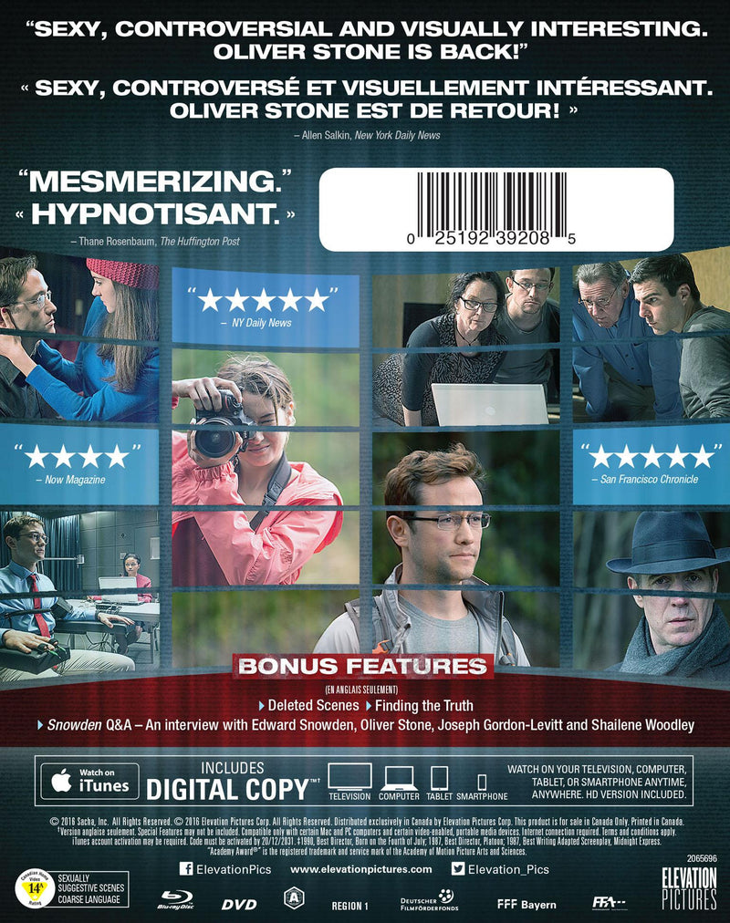 Snowden - Blu-ray + DVD + Digital [Blu-Ray]
