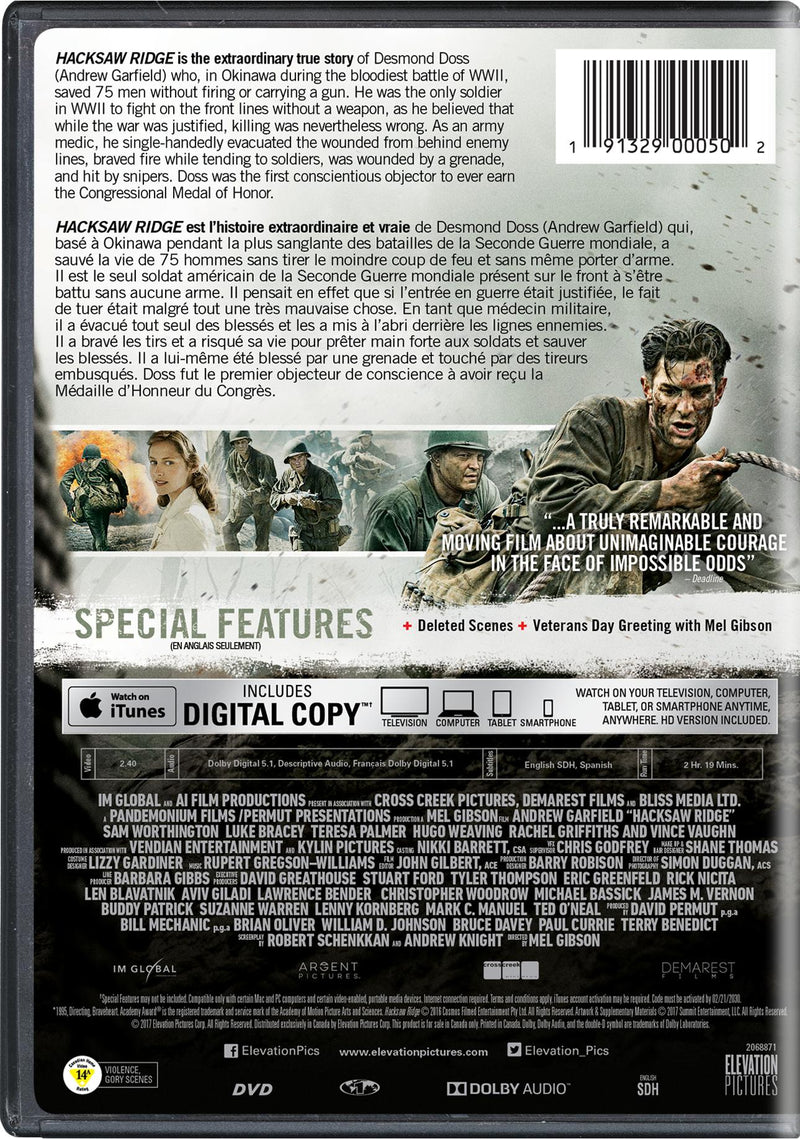 Hacksaw Ridge - DVD + Digital [DVD]