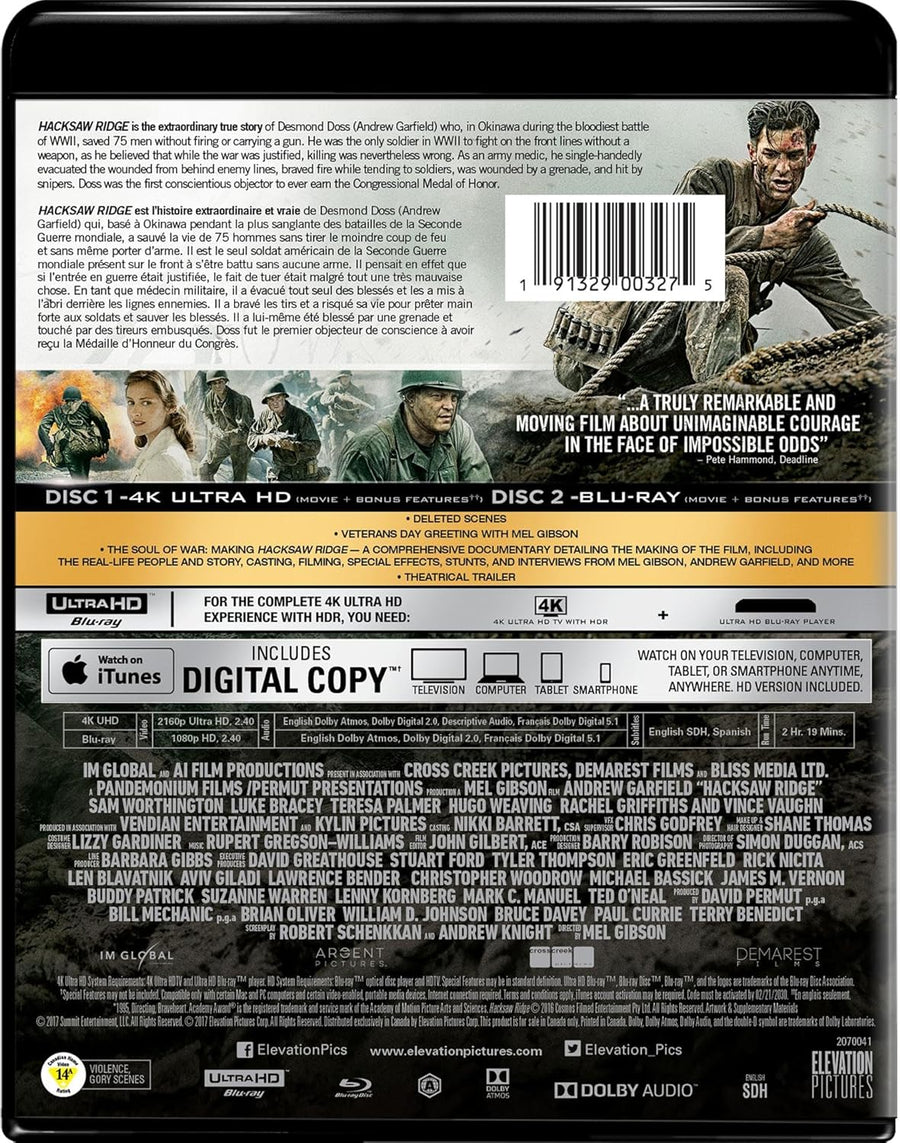 Hacksaw Ridge - 4K Ultra HD + Blu-ray + Digital [UHD]