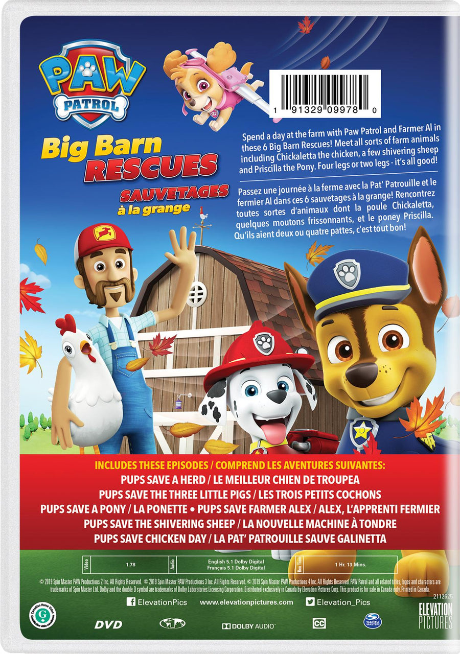 PAW Patrol: Big Barn Rescues [DVD]
