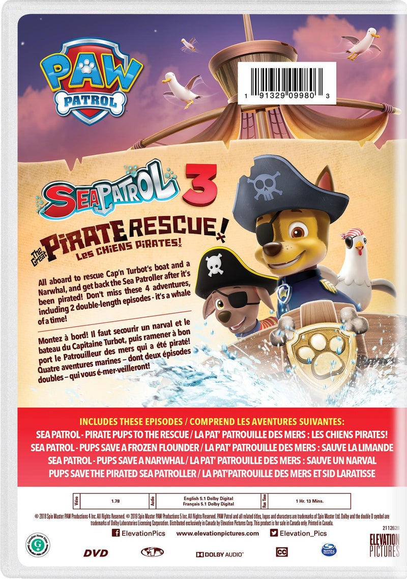 PAW Patrol: Sea Patrol Vol. 3 - The Great Pirate Rescue! [DVD]