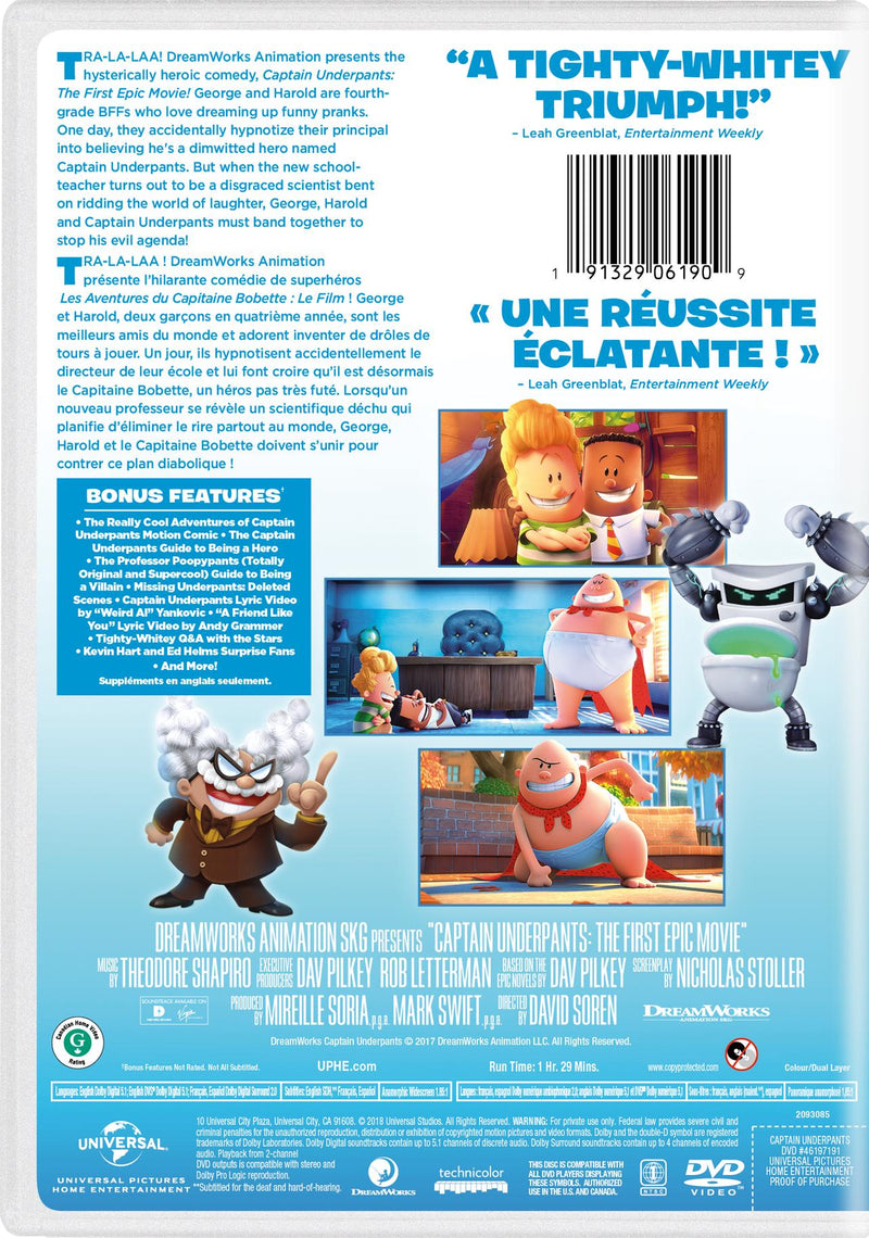 Captain Underpants: The First Epic Movie [DVD]