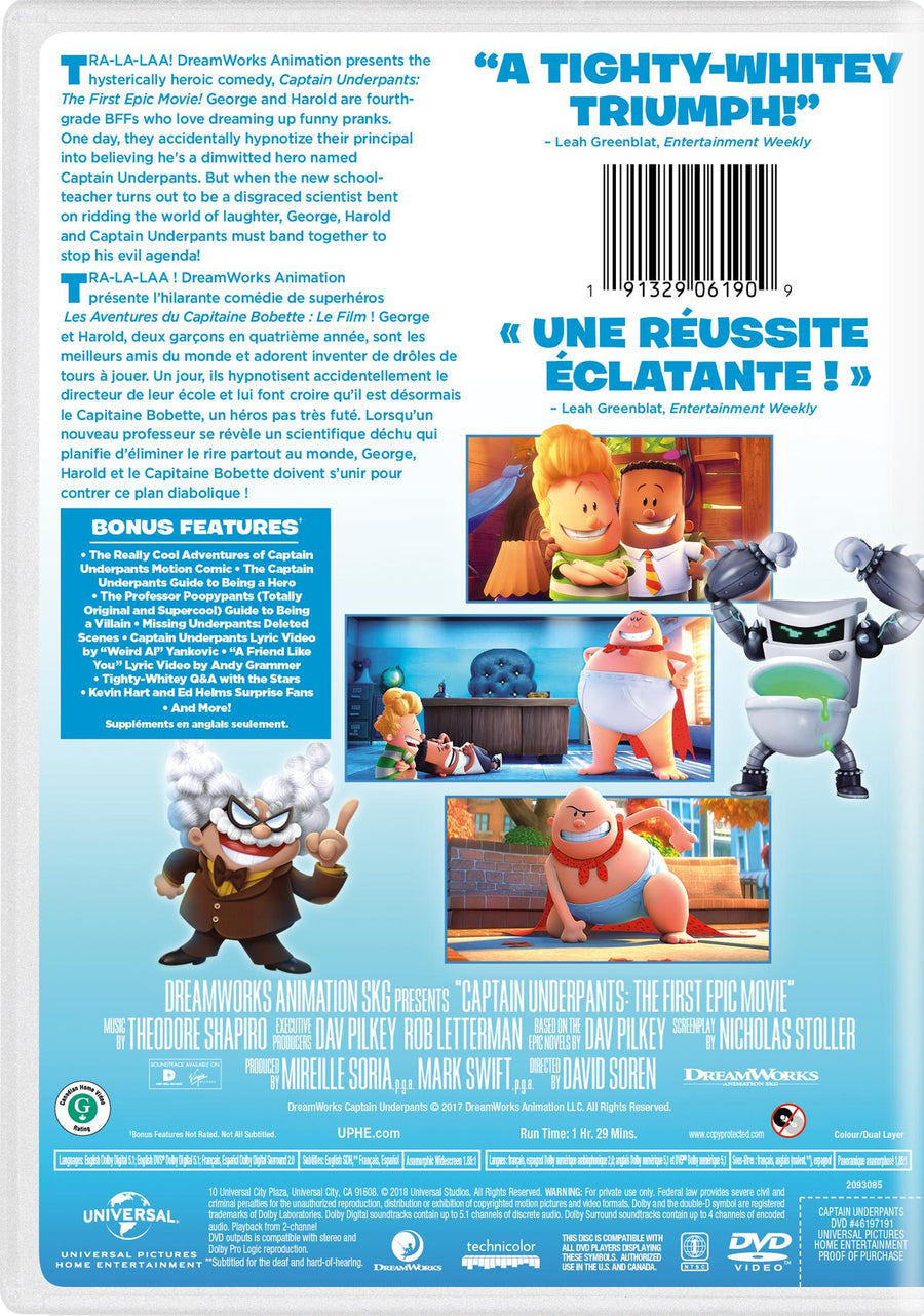 Captain Underpants: The First Epic Movie [DVD]