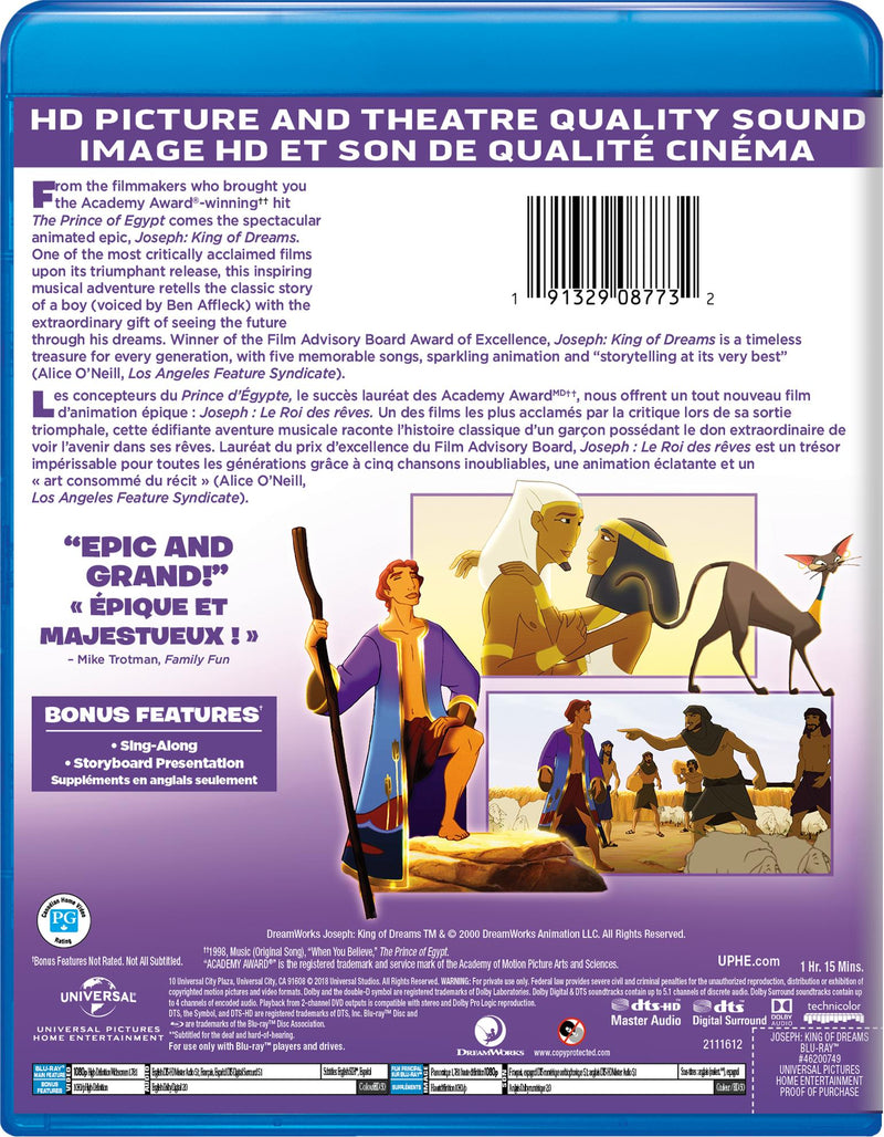 Joseph: King of Dreams [Blu-Ray]