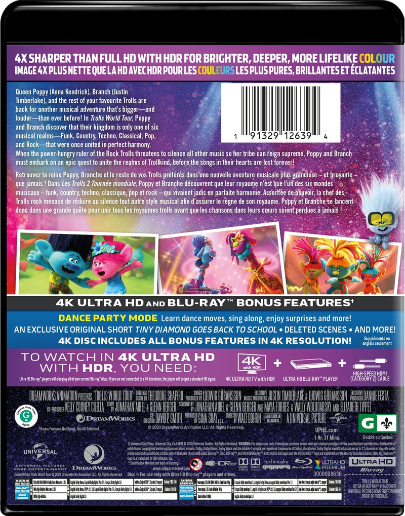 Trolls World Tour (4K Ultra HD + Blu-ray) [UHD]
