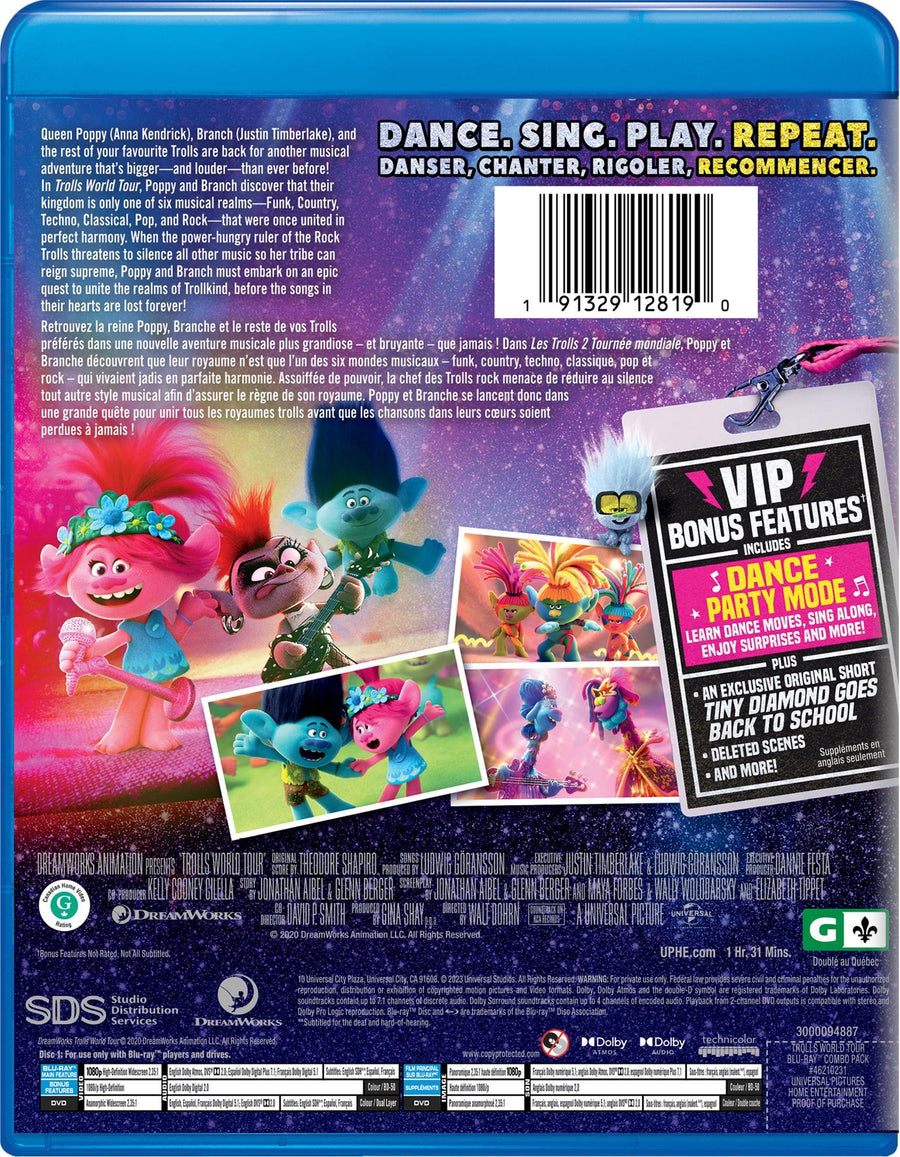 Trolls World Tour (Blu-ray + DVD) [Blu-Ray]