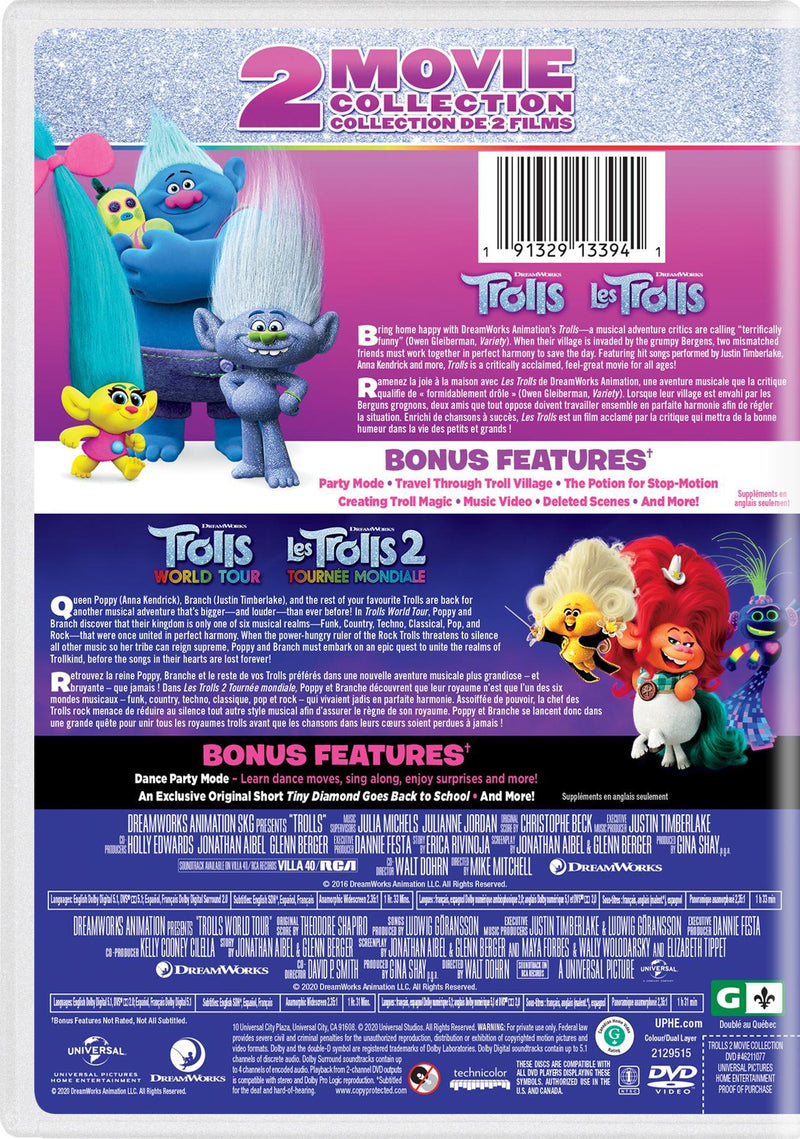 Trolls / Trolls World Tour 2-Movie Collection [DVD]
