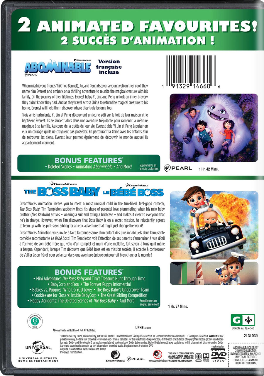 Abominable / The Boss Baby Double Feature [DVD]