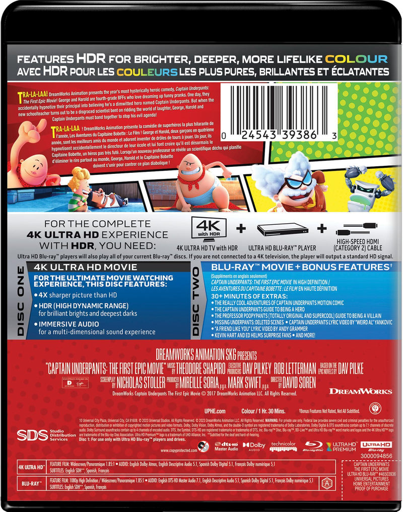 Captain Underpants: The First Epic Movie (4K Ultra HD + Blu-ray) [UHD]