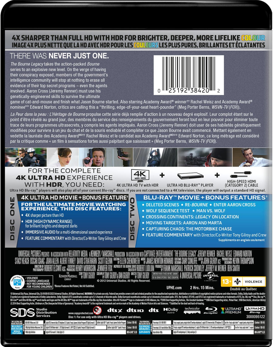 The Bourne Legacy (4K Ultra HD + Blu-ray) [UHD]
