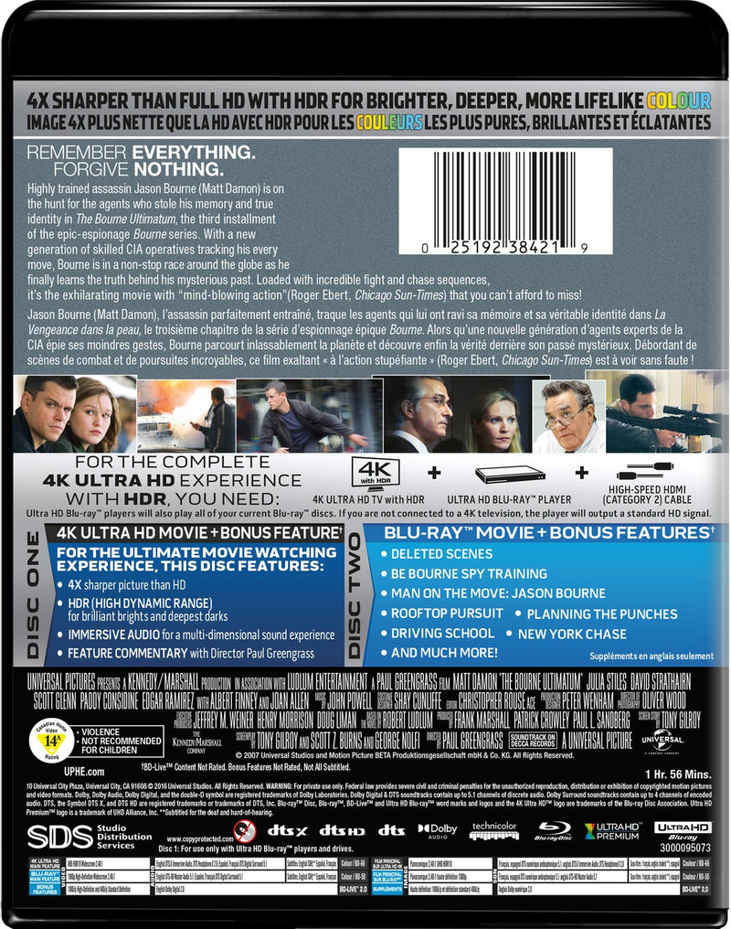 The Bourne Ultimatum (4K Ultra HD + Blu-ray) [UHD]