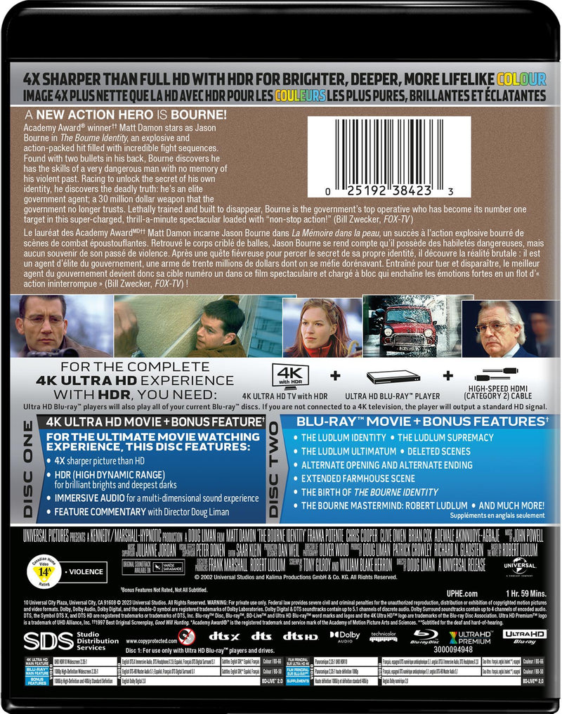 The Bourne Identity (4K Ultra HD + Blu-ray) [UHD]