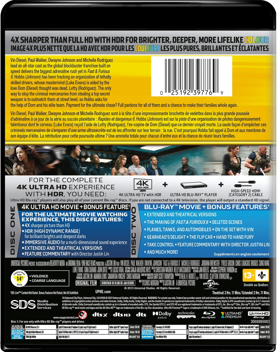 Fast & Furious 6 (4K Ultra HD + Blu-ray) [UHD]
