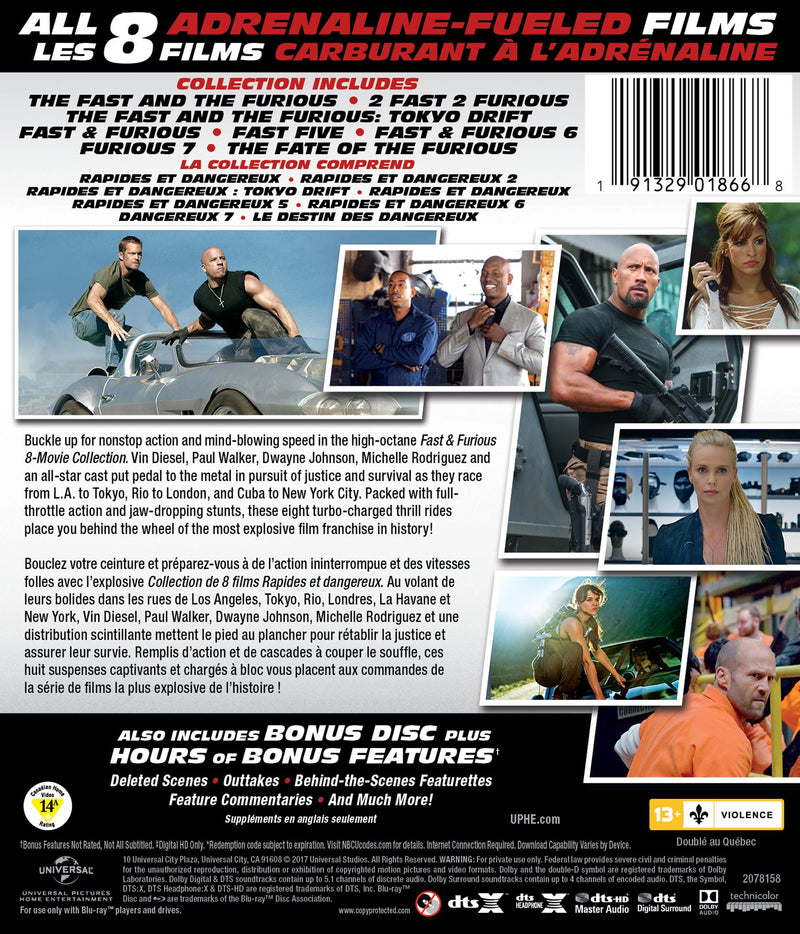Fast & Furious 8-Movie Collection (Blu-ray) [Blu-Ray]