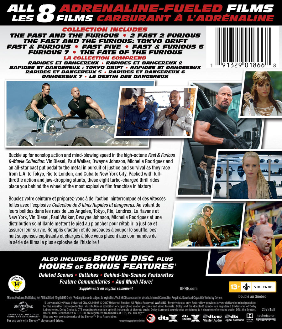 Fast & Furious 8-Movie Collection (Blu-ray) [Blu-Ray]